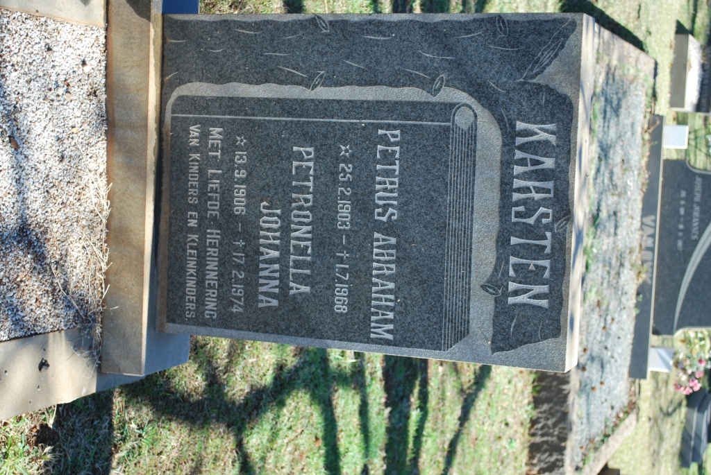 KARSTEN Petrus Abraham 1903-1968 &amp; Petronella Johanna 1906-1974