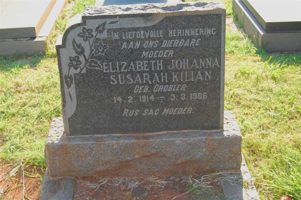 KILIAN Elizabeth Johanna Susarah nee GROBLER 1914-1966