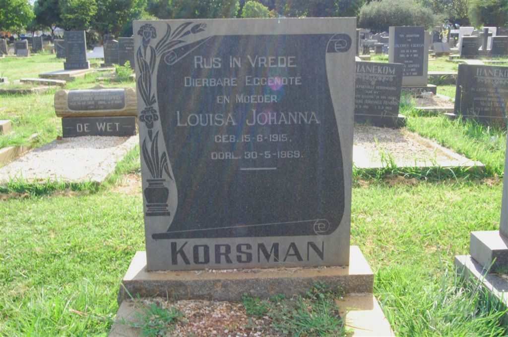 KORSMAN Louisa Johanna 1915-1969