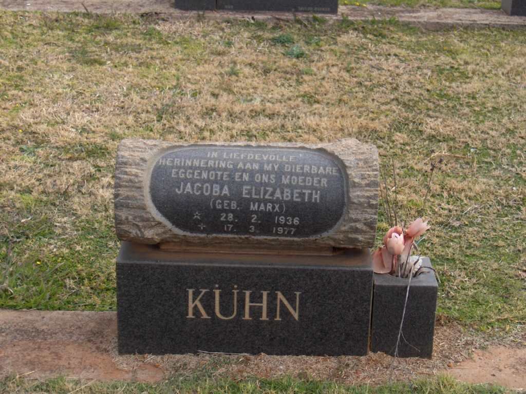 KüHN Jacoba Elizabeth nee MARX 1936-1977