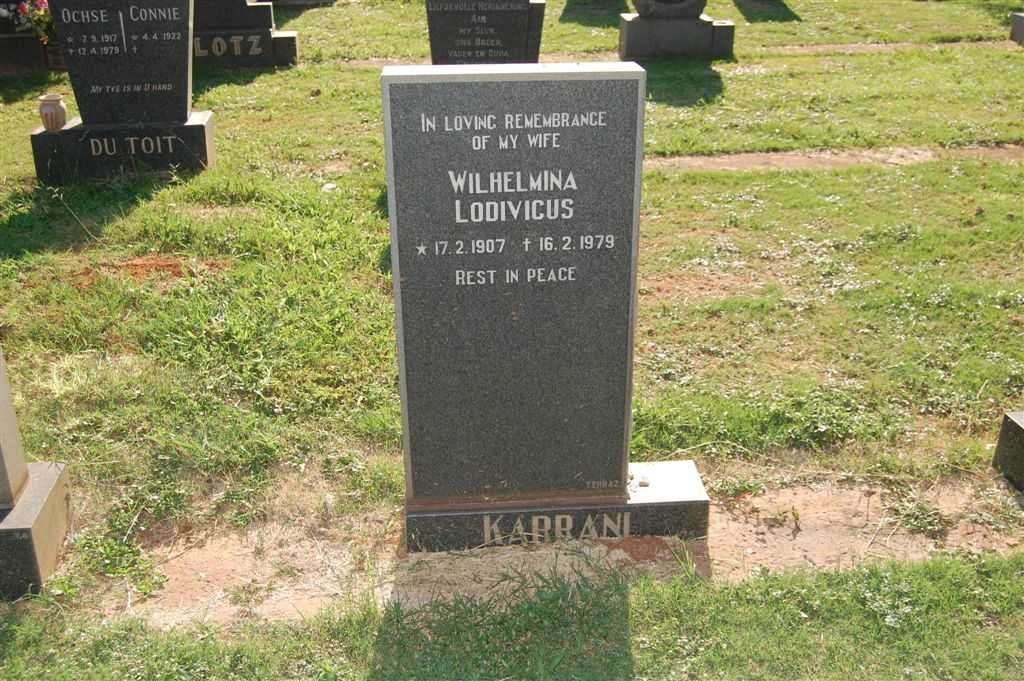 KARRANI Wilhelmina Lodivicus 1907-1979