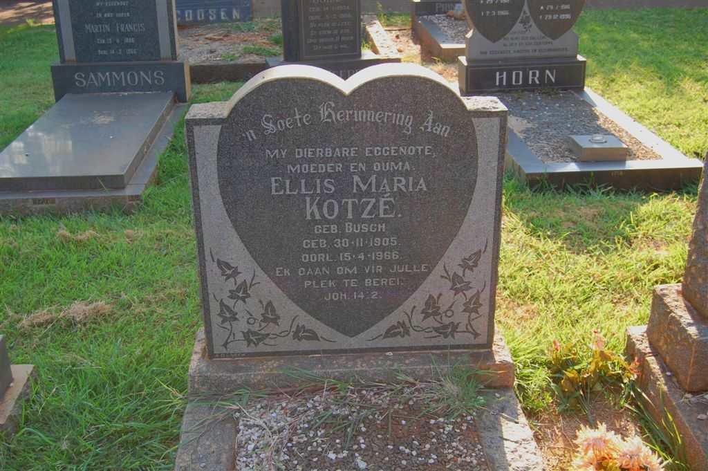 KOTZE Ellis Maria nee BUSCH 1905-1966
