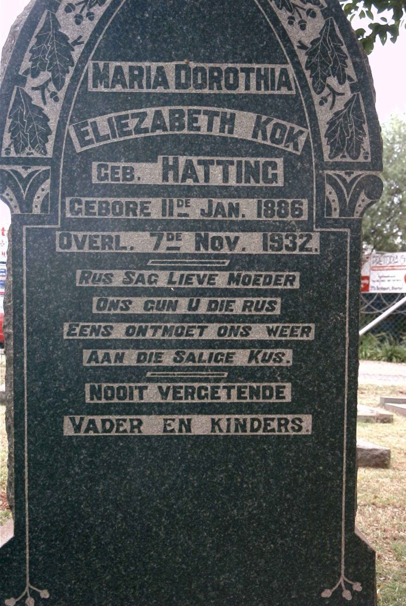 KOK Maria Dorothia Eliezabeth nee HATTING 1886-1932