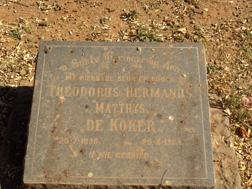KOKER Theodorus Hermanus Matthys, de 1938-1964