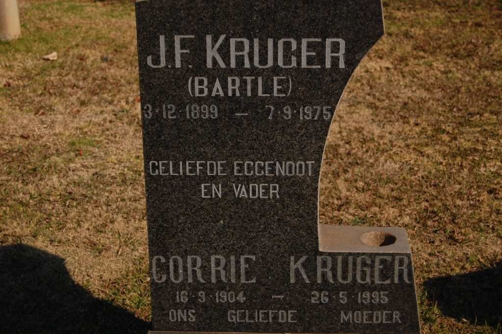 KRUGER J.F. 1899-1975 &amp; Corrie 1904-1995