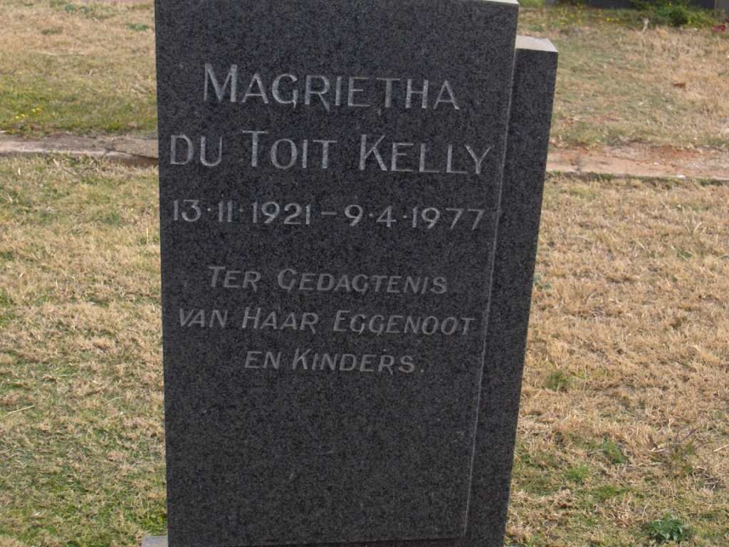 KELLY Magrietha du Toit 1921-1977