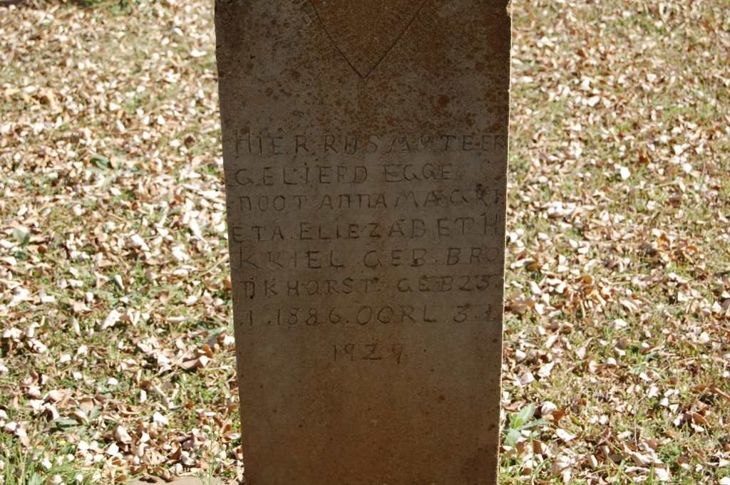 KRIEL Anna Magrieta Eliesabeth nee BRONKHORST 1886-1929