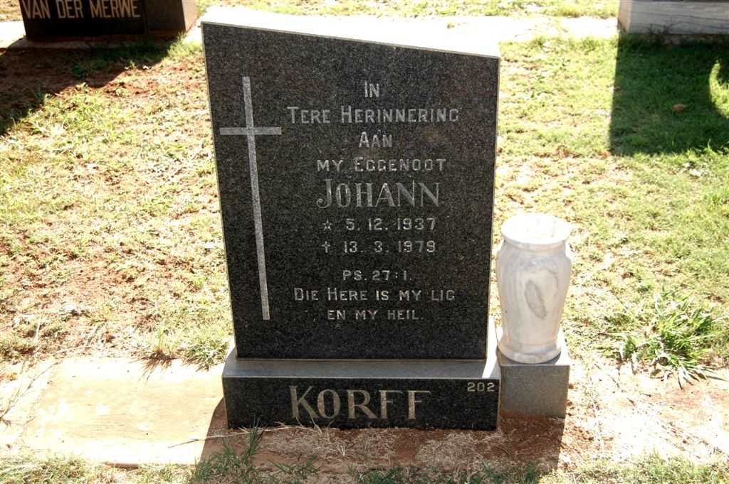 KORFF Johann 1937-1979