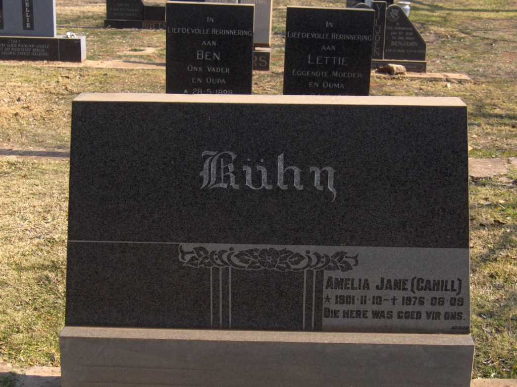 KüHN Amelia Jane nee CAHILL 1901-1976