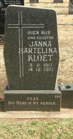 KLOET Janna Bartelina 1917-1977