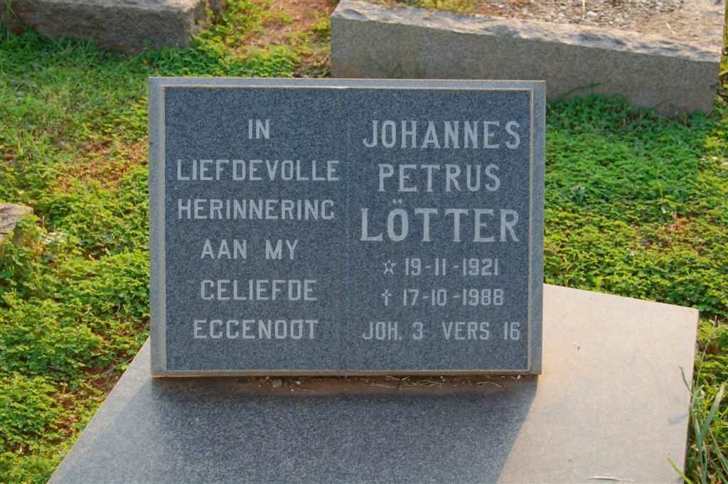 LöTTER Johannes Petrus 1921-1988