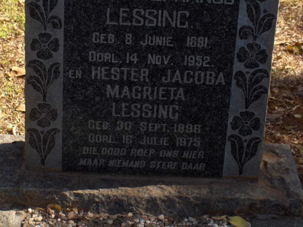 LESSING Izak Stephanus 1891-1952 &amp; Hester Jacoba Magrieta 1896-1975
