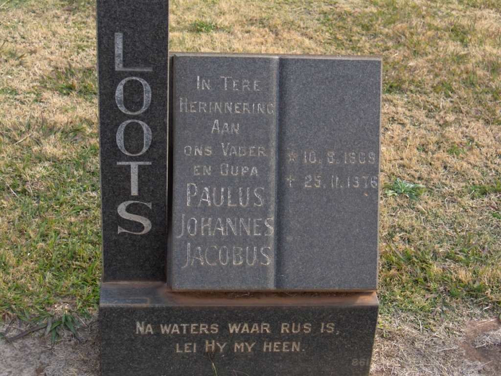 LOOTS Paulus Johannes Jacobus 1908-1976