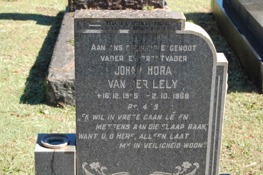 LELY Johan Hora, van der 1905-1968