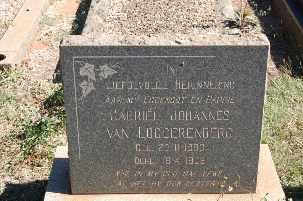 LOGGERENBERG Gabriël Johannes, van 1893-1969