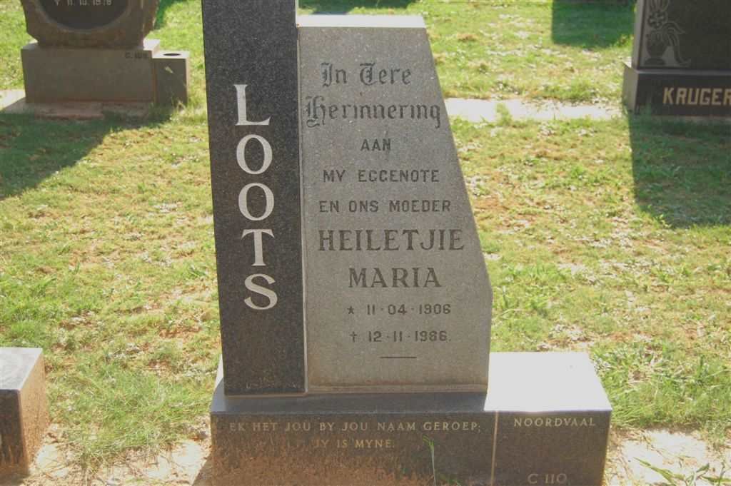 LOOTS Heiletjie Maria 1906-1986
