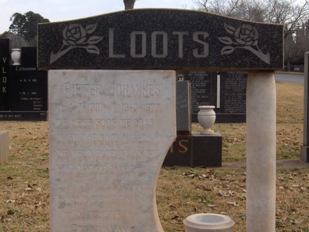 LOOTS Pieter Johannes 1931-1977 &amp; Ethel Maya, van 1935-