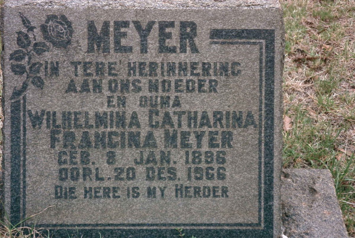 MEYER Wilhelmina Catharina Francina 1896-1966