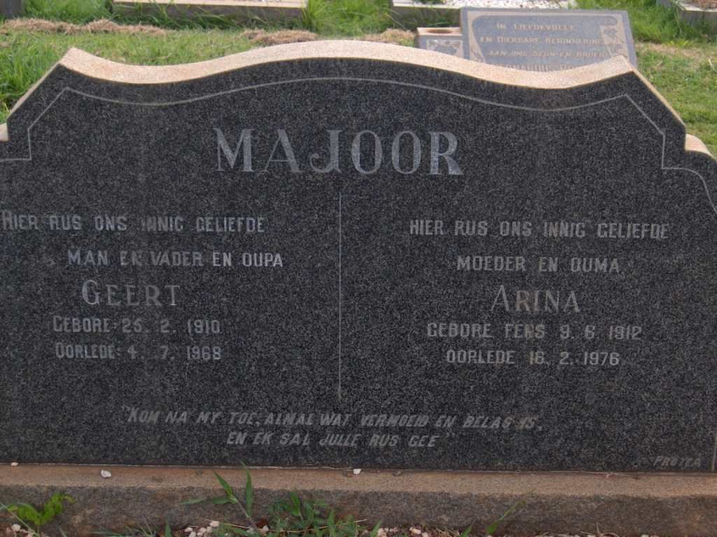 MAJOOR Geert 1910-1968 &amp; Arina 1912-1976