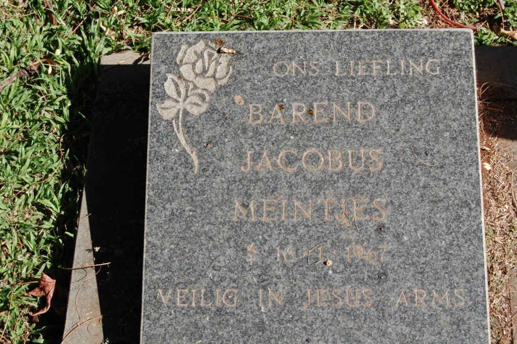 MEINTJIES Barend Jacobus 1967-1967