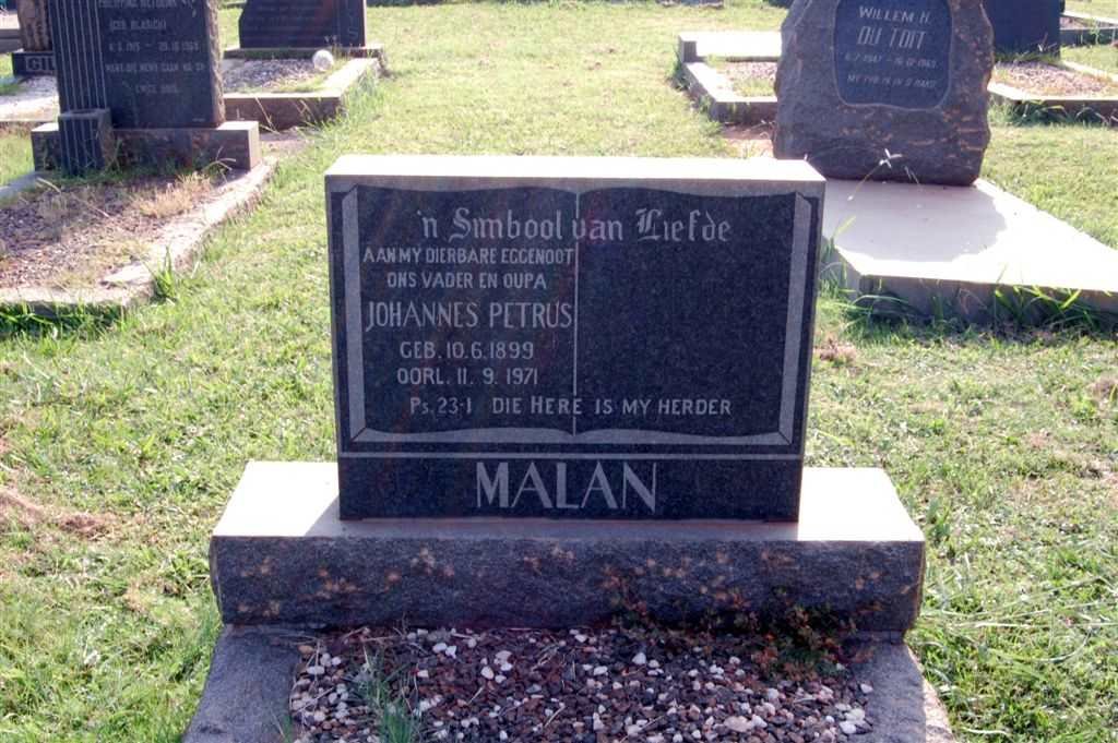 MALAN Johannes Petrus 1899-1971