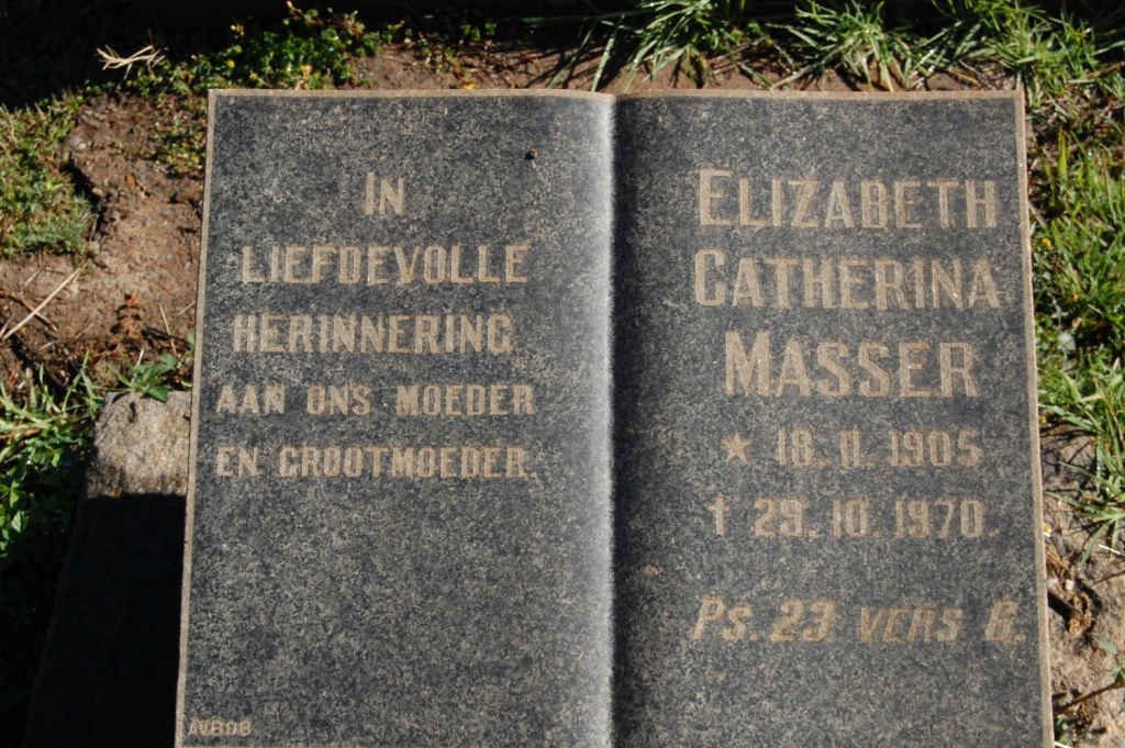 MASSER Elizabeth Catherina 1905-1970