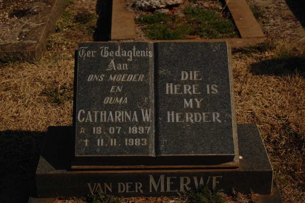 MERWE Catharina W., van der 1897-1983