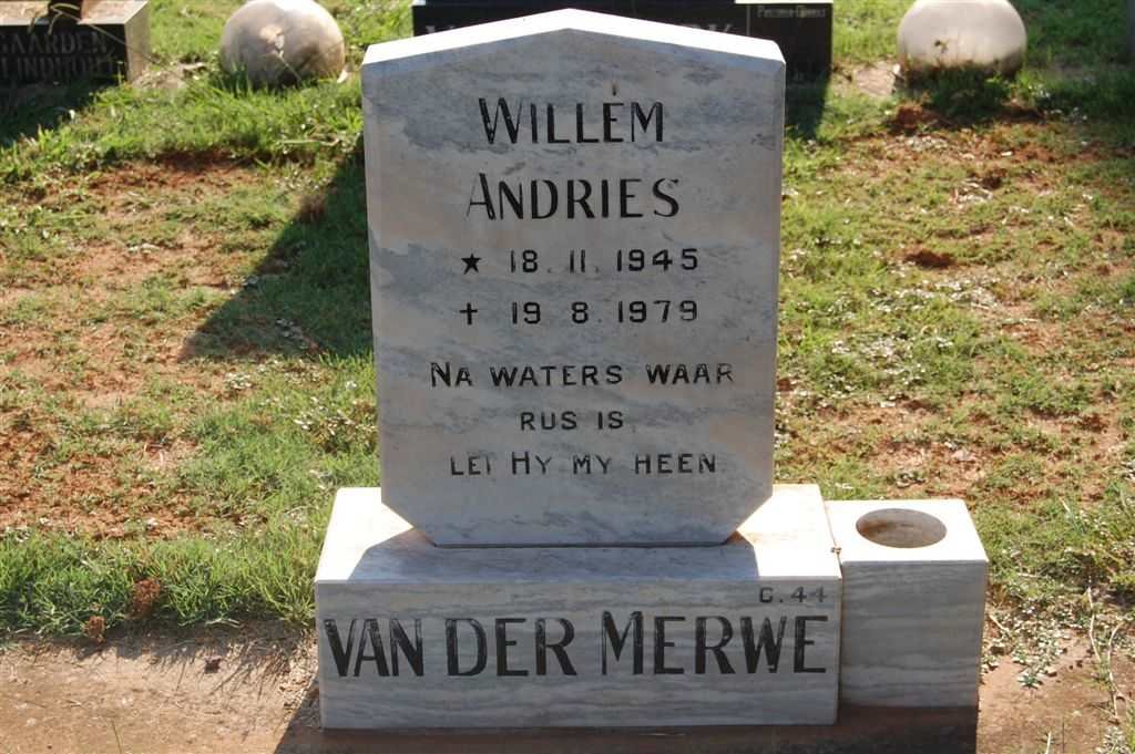 MERWE Willem Andries, van der 1945-1979