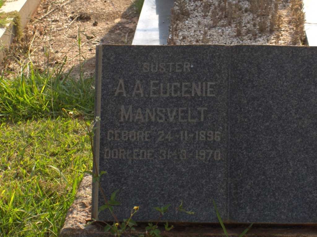 MANSVELT A.A. Eugenie 1896-1970