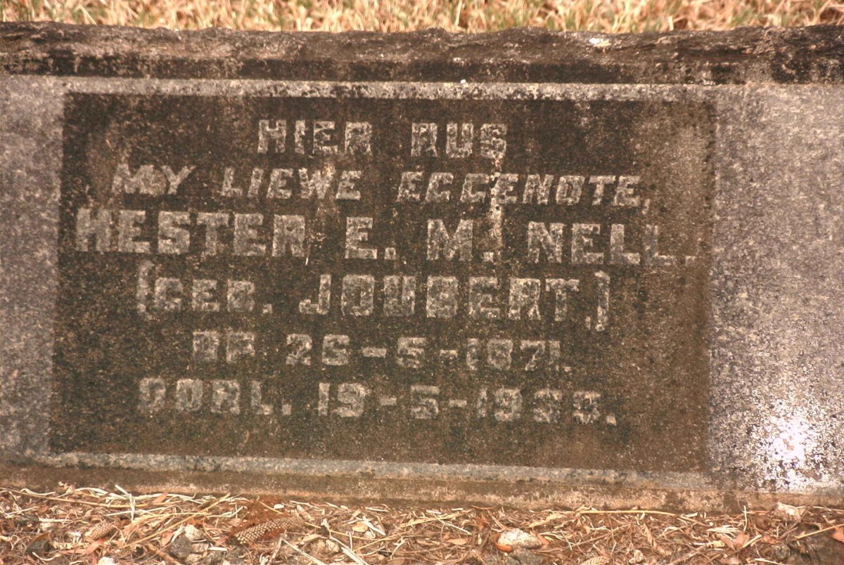 NELL Hester E.M. nee JOUBERT 1871-1933