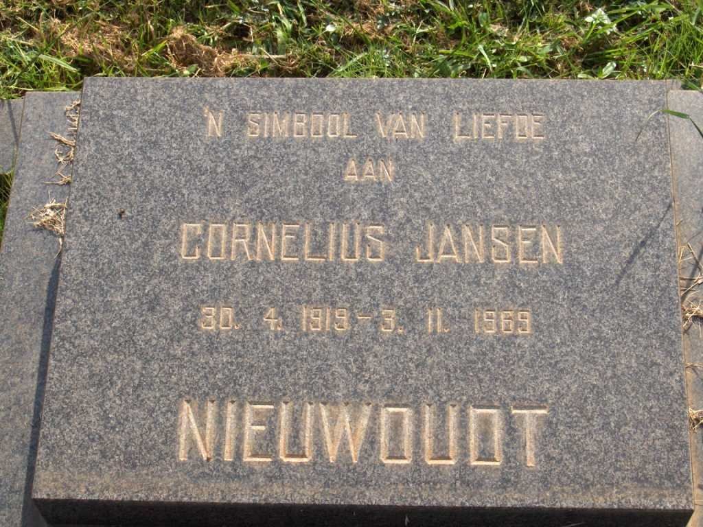 NIEUWOUDT Cornelius Jansen 1919-1969