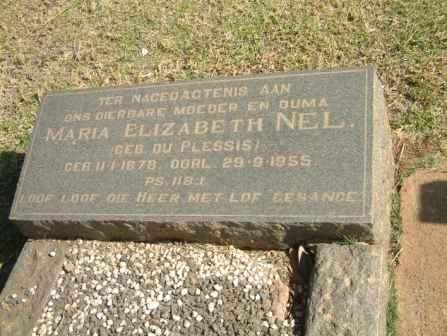 NEL Maria Elizabeth nee DU PLESSIS 1878-1955