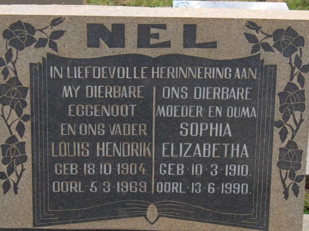 NEL Louis Hendrik 1904-1969 &amp; Sophia Elizabetha 1910-1990