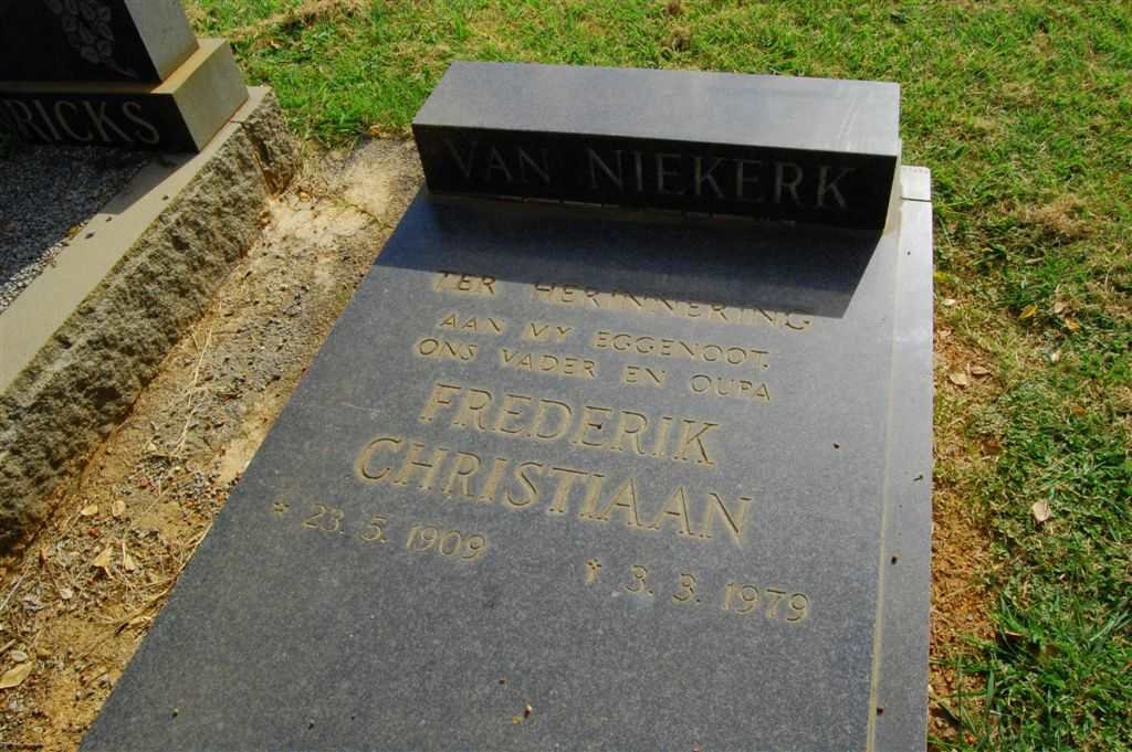 NIEKERK Frederik Christiaan, van 1909-1979