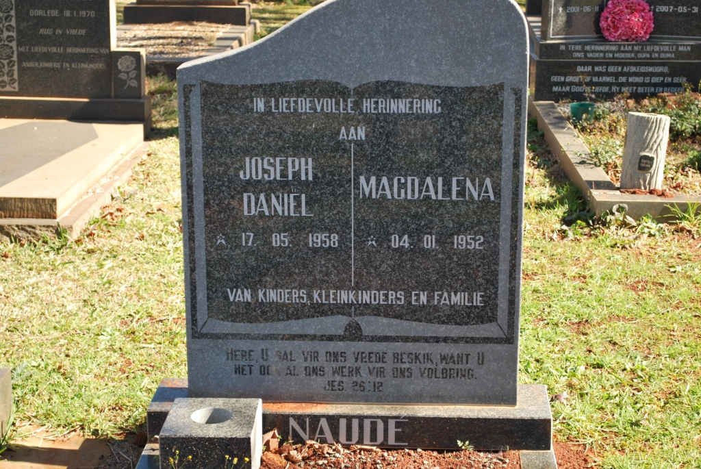 NAUDE Joseph Daniel -1958 &amp; Magdalena -1952