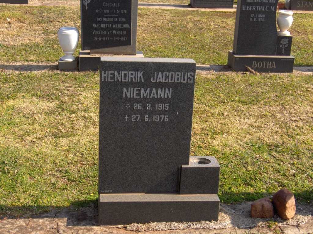 NIEMANN Hendrik Jacobus 1915-1976