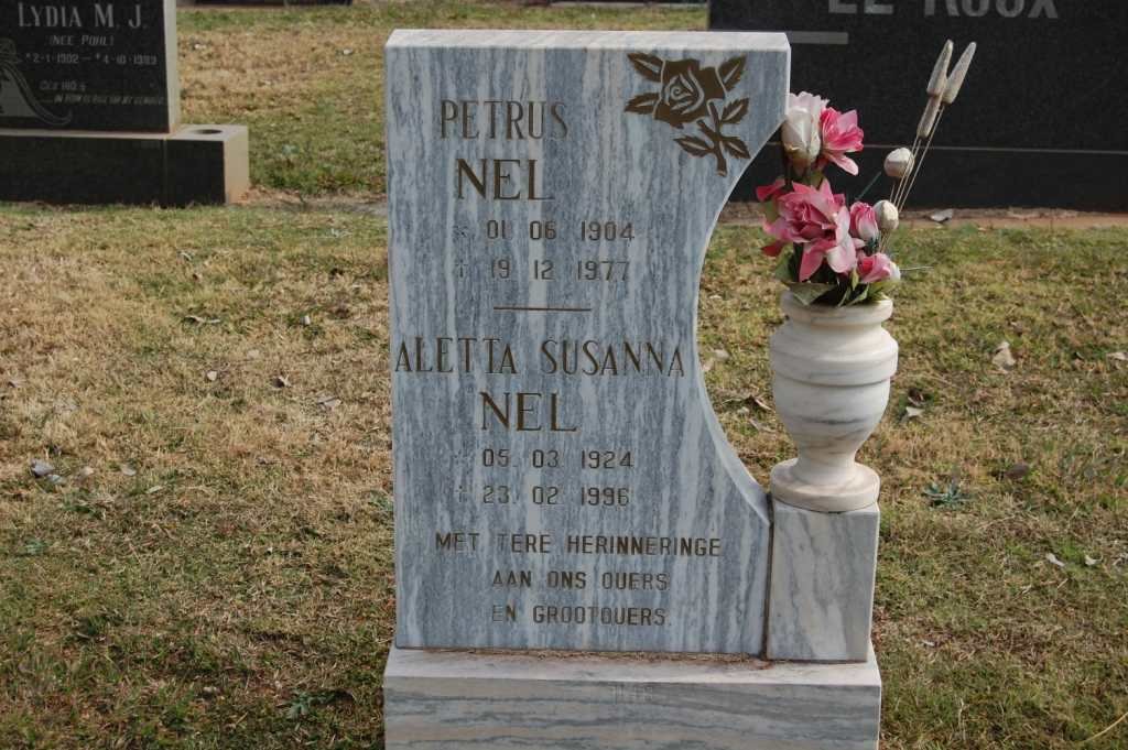 NEL Petrus 1904-1977 &amp; Aletta Susanna 1924-1996