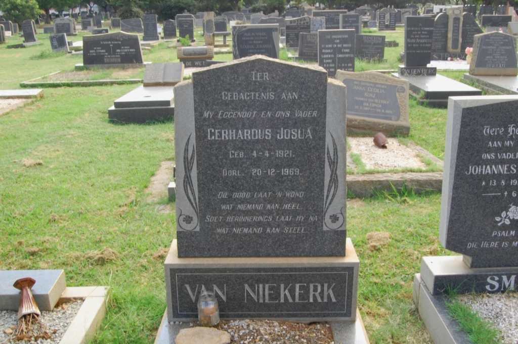 NIEKERK Gerhardus Josua, van 1921-1969