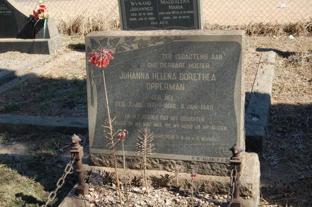OPPERMAN Johanna Dorethea nee NEL 1871-1949