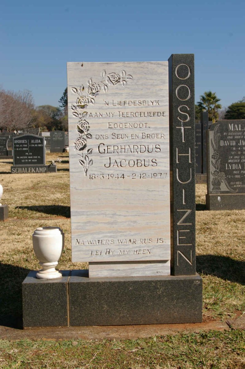 OOSTHUIZEN Gerhardus Jacobus 1944-1977