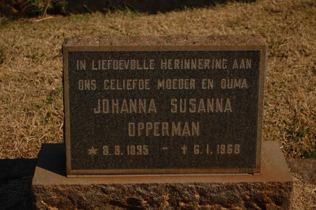 OPPERMAN Johanna Susanna 1895-1968