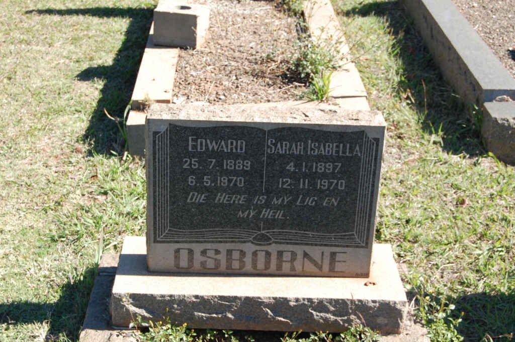 OSBORNE Edward 1889-1970 &amp; Sarah Isabella 1897-1970