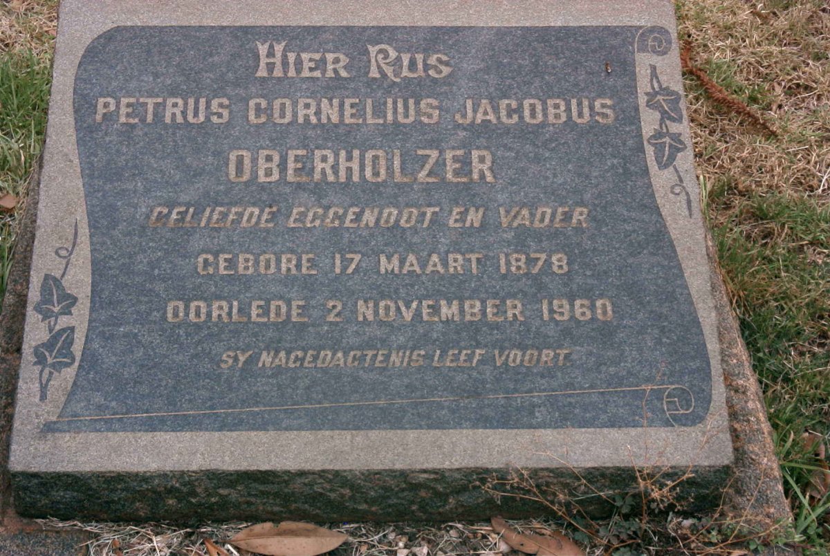 OBERHOLZER Petrus Cornelius Jacobus 1878-1960