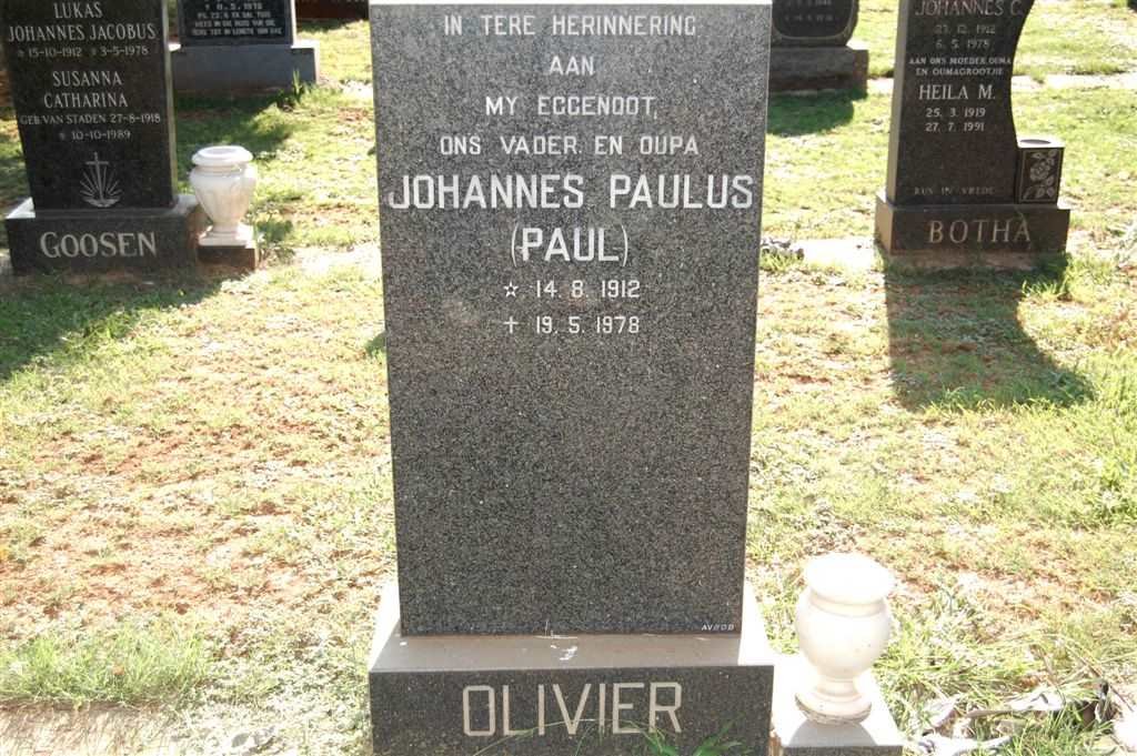 OLIVIER Johannes Paulus 1912-1978