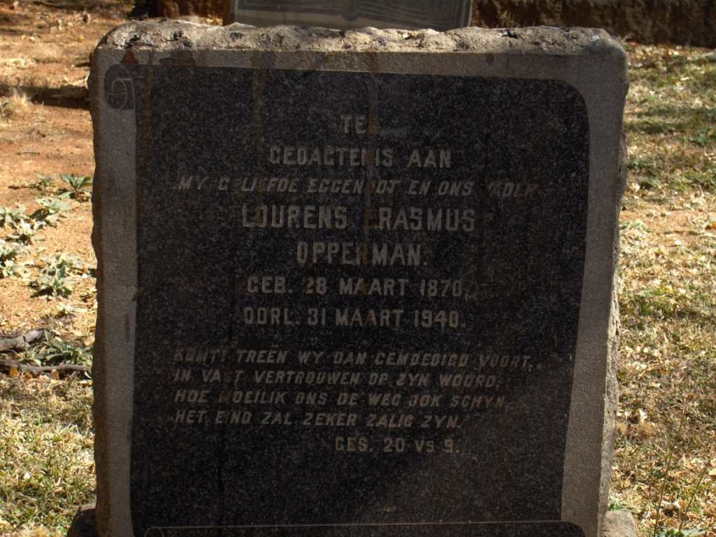 OPPERMAN Lourens Erasmus 1870-1940