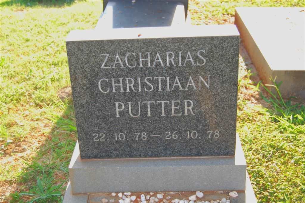 PUTTER Zacharias Christiaan 1978-1978