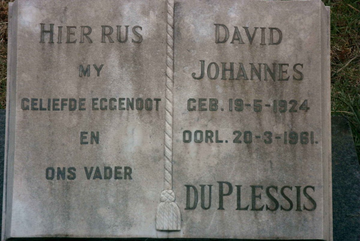 PLESSIS David Johannes, du 1924-1961