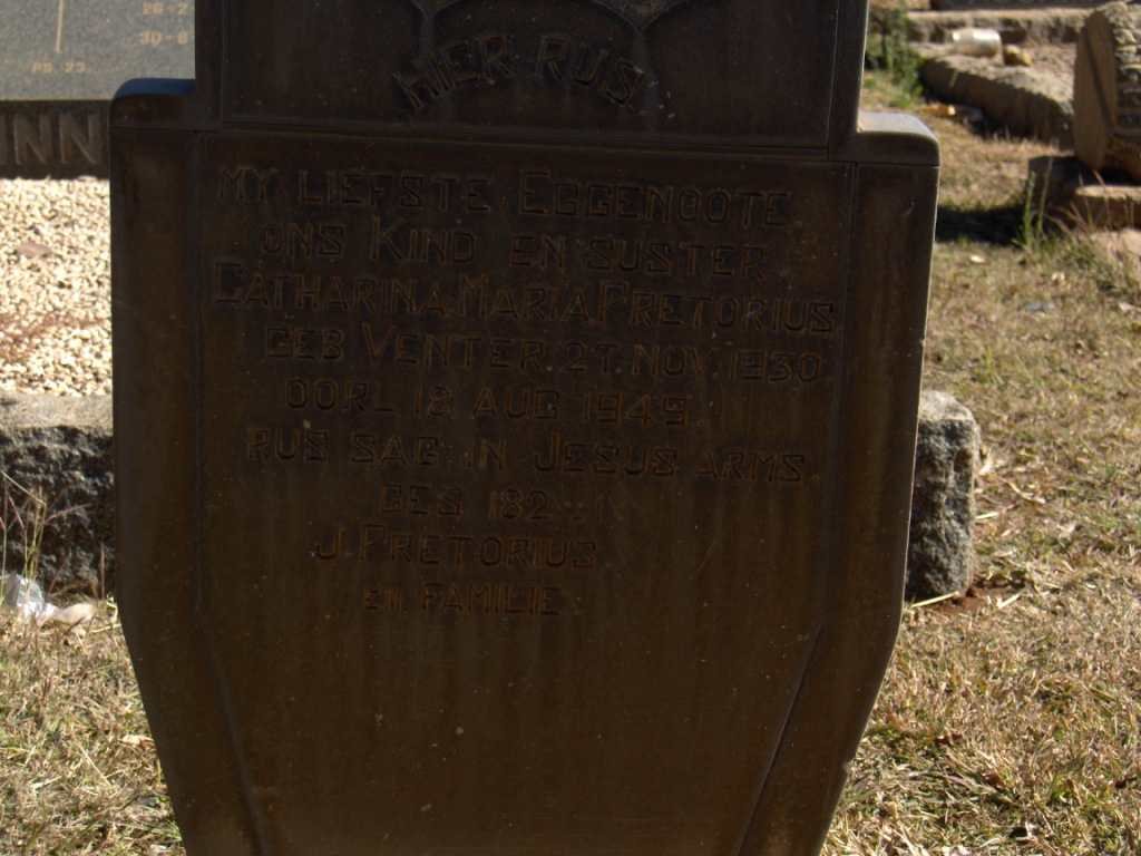 PRETORIUS Catharina Maria nee VENTER 1930-1949