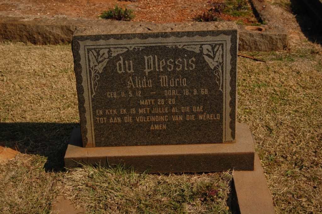 PLESSIS Alida Maria, du 1912-1968