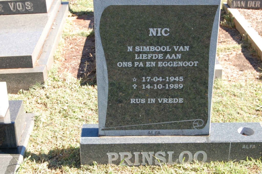 PRINSLOO Nic 1945-1989